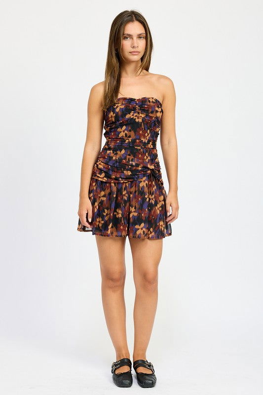 Emory Park Floral Ruched Mini Dress us.meeeshop - 