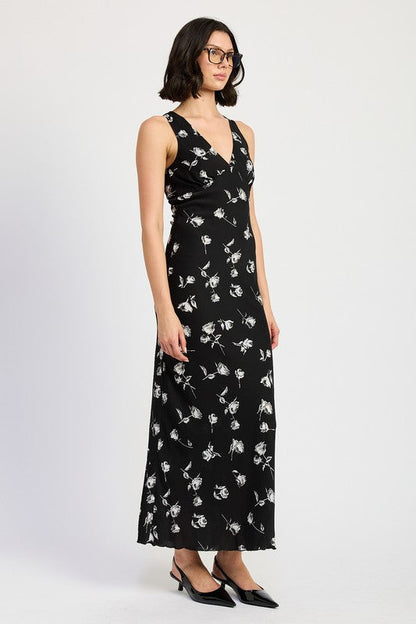 Emory Park Floral V Neck Maxi Dress us.meeeshop - 