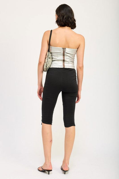 Emory Park Fold Over Corset Top In Silver us.meeeshop - 