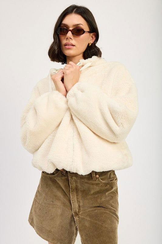 Emory Park Fuzzy Hooded Jacket us.meeeshop - 