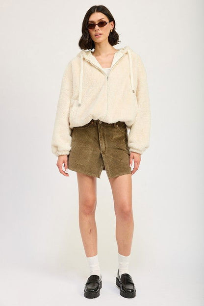 Emory Park Fuzzy Hooded Jacket us.meeeshop - 