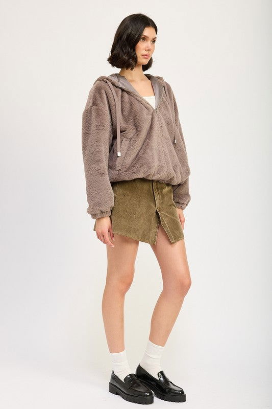 Emory Park Fuzzy Hooded Jacket us.meeeshop - 