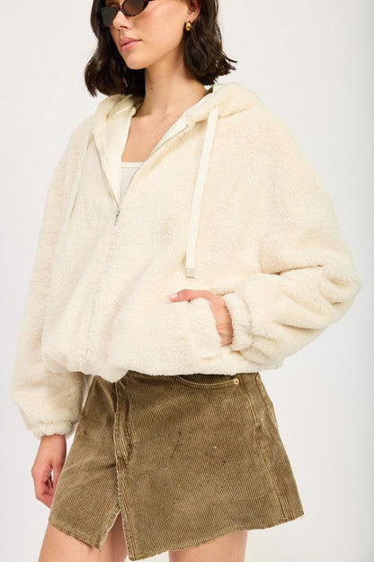 Emory Park Fuzzy Hooded Jacket us.meeeshop - 