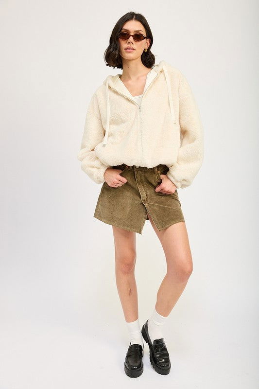 Emory Park Fuzzy Hooded Jacket us.meeeshop - 