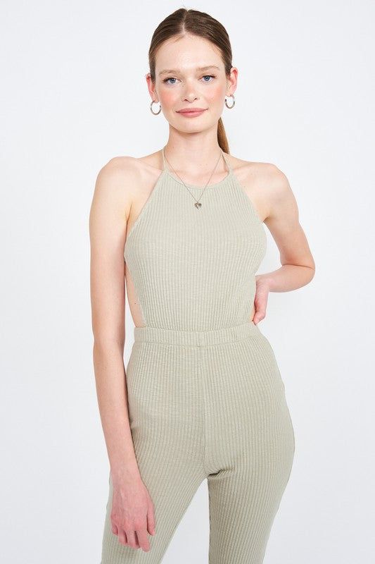 Emory Park | Halter Neck Jumpsuit With Open Back us.meeeshop - 