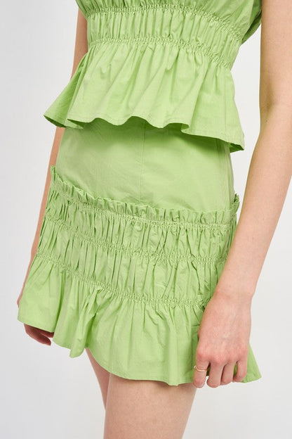 Emory Park | High Waist Gathered Mini Skirt | us.meeeshop