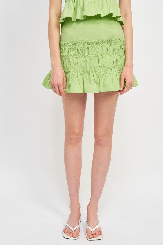 Emory Park | High Waist Gathered Mini Skirt us.meeeshop - Skirts