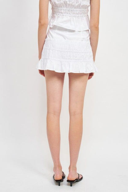 Emory Park | High Waist Gathered Mini Skirt us.meeeshop - 