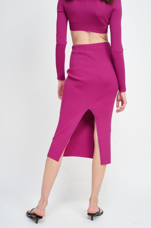 Emory Park | High Waist Midi Pincil Skirt us.meeeshop - 