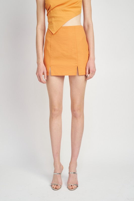 Emory Park | High Waist Mini Skirt With Slits | us.meeeshop
