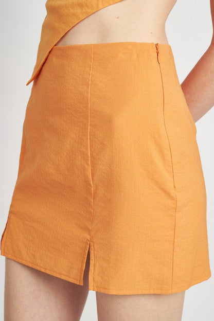 Emory Park | High Waist Mini Skirt With Slits | us.meeeshop
