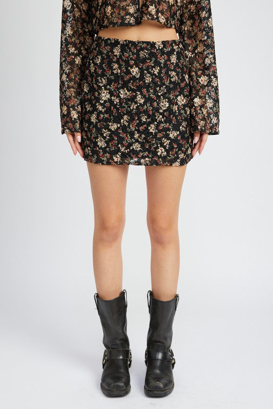 Emory Park | Lace Embroidery Mini Skirt | us.meeeshop