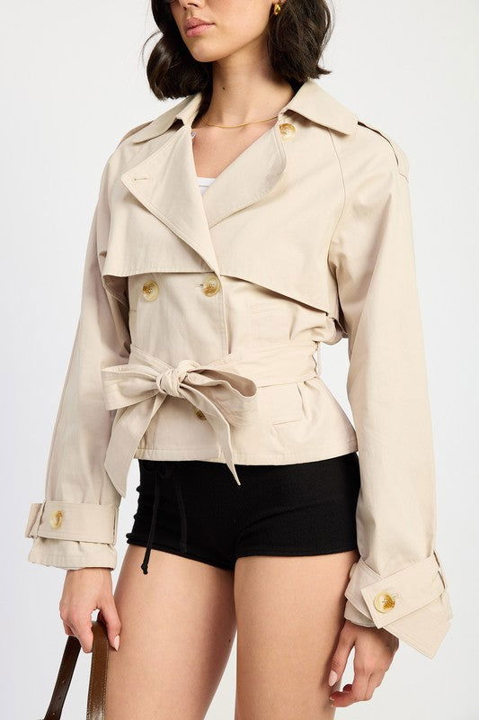 Emory Park Layered Trench Style Jacket us.meeeshop - 