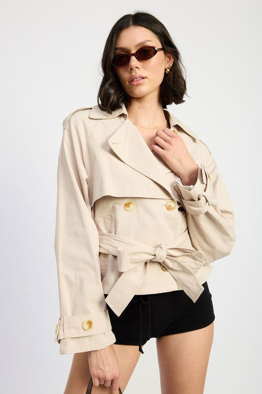 Emory Park Layered Trench Style Jacket us.meeeshop - Coats & Jackets