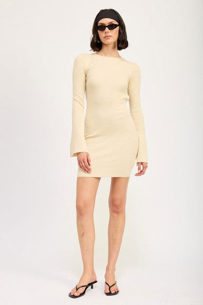 Emory Park Long Sleeve Mini Dress With Back Cutout us.meeeshop - 