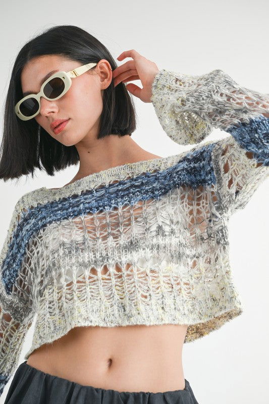 Emory Park Loose Knitted Crop Sweater us.meeeshop - 