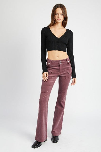 Emory Park Low Rise Pants With Bell Bottom us.meeeshop - 