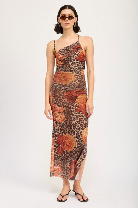 Emory Park Mesh Printed One Shoulder Maxi Dress us.meeeshop - 