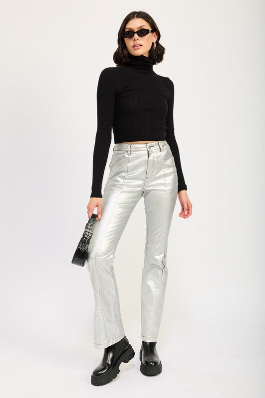 Emory Park Metallic Flared Pants us.meeeshop - Pants