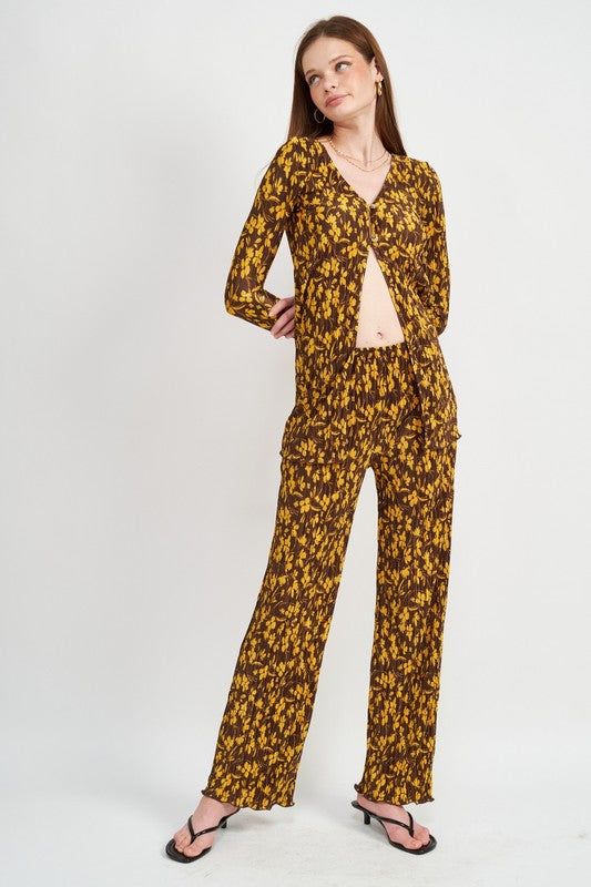 Emory Park | Micro Pleat Lounge Printed Pants us.meeeshop - 