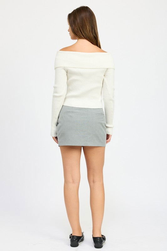 Emory Park Mini Skirt With Diagonal Button Detail us.meeeshop - 