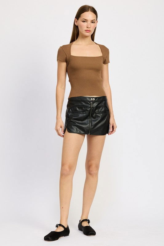 Emory Park Moto Mini Skirt With Zipper us.meeeshop - 