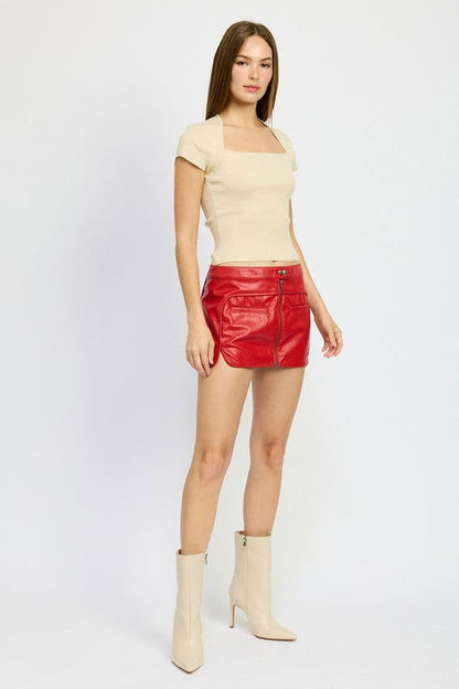 Emory Park Moto Mini Skirt With Zipper us.meeeshop - 