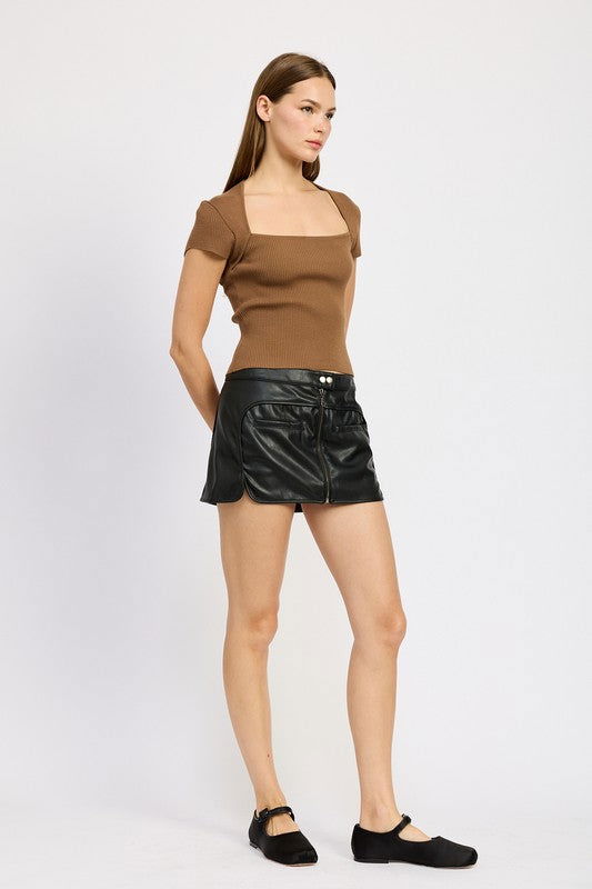 Emory Park Moto Mini Skirt With Zipper us.meeeshop - 