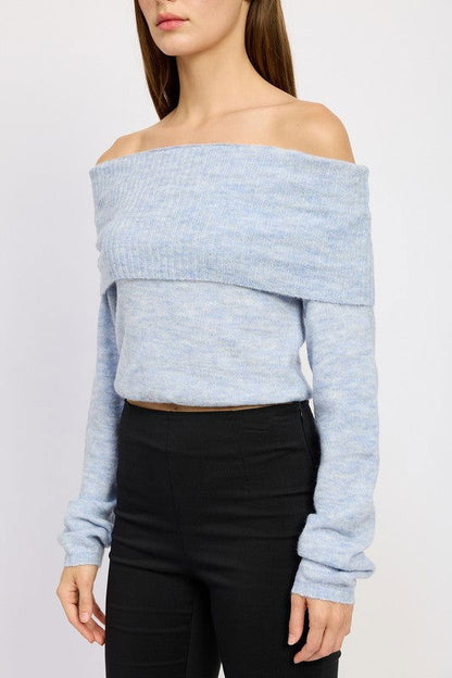 Emory Park Off Shoulder Fold Over Top us.meeeshop - 