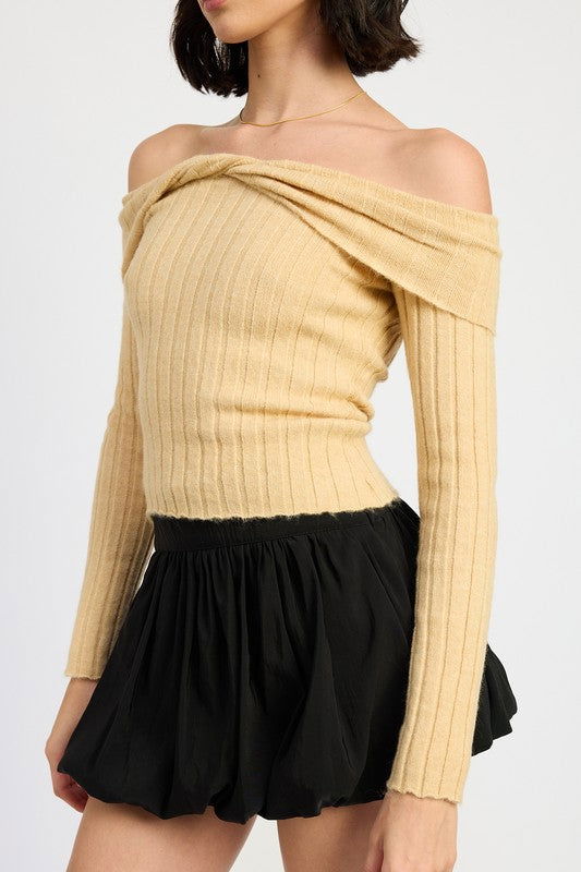 Emory Park Off Shoulder Sweater Top us.meeeshop - 