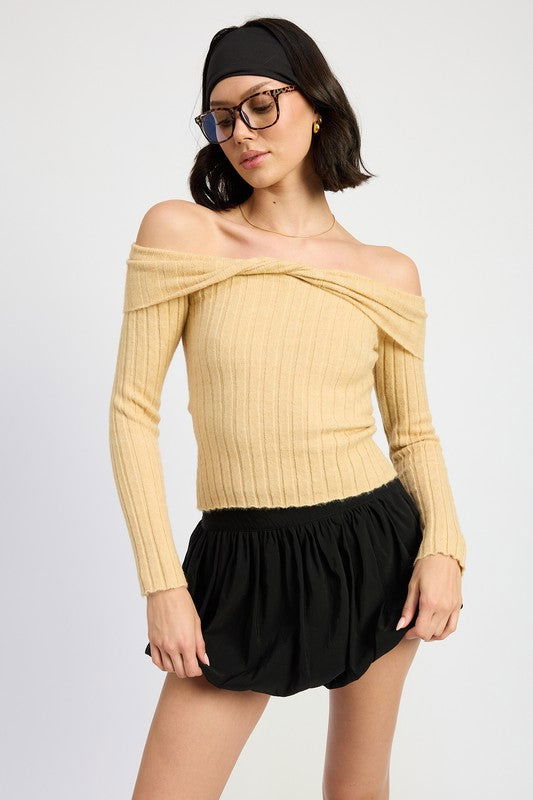 Emory Park Off Shoulder Sweater Top us.meeeshop - Shirts & Tops