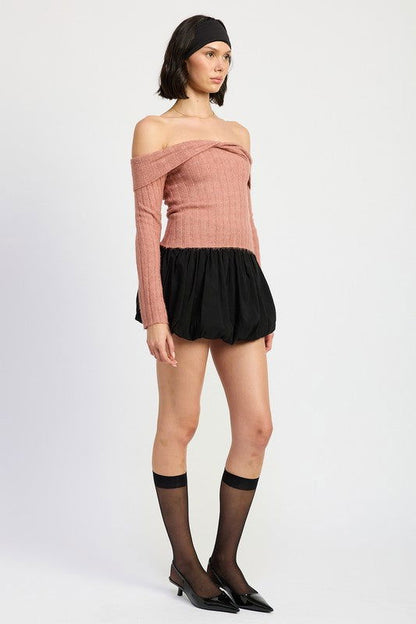 Emory Park Off Shoulder Sweater Top us.meeeshop - 