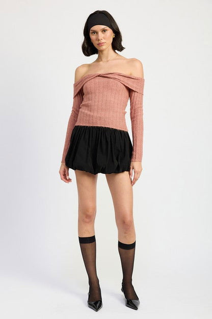 Emory Park Off Shoulder Sweater Top us.meeeshop - 