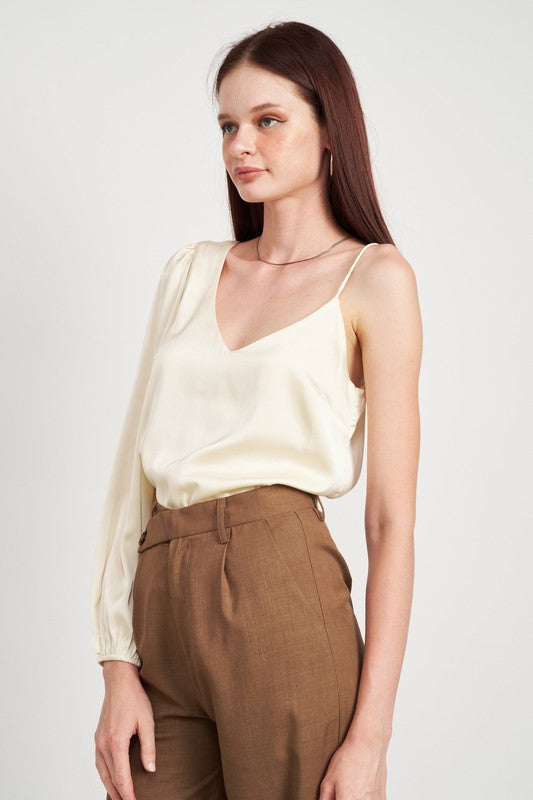 Emory Park | One Shoulder Blouse With Spaghetti Strap | us.meeeshop