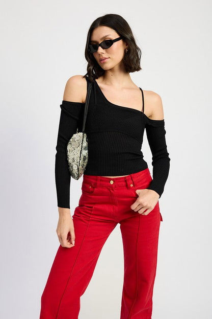 Emory Park One Shoulder Long Sleeve Top us.meeeshop - 