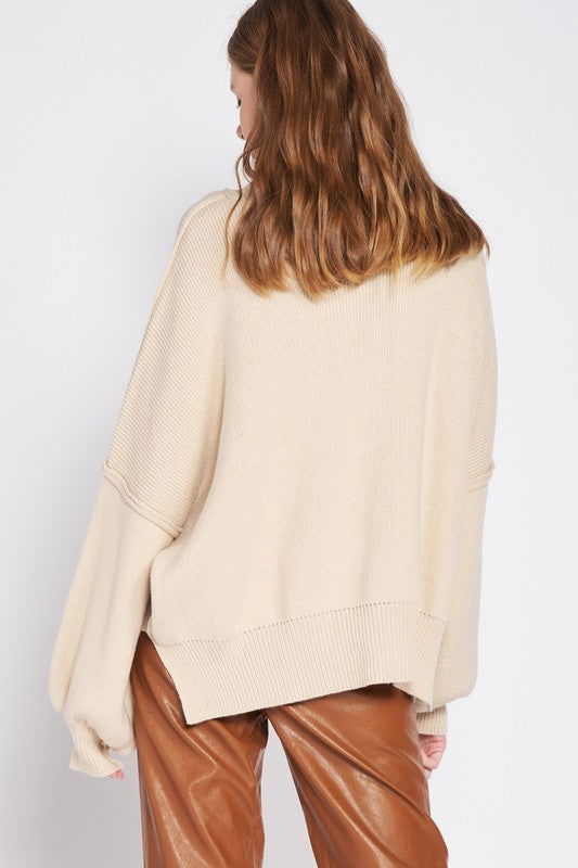 Emory Park Over Fitted Long Sleeve Sweater Top us.meeeshop - 