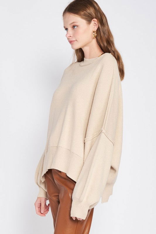 Emory Park Over Fitted Long Sleeve Sweater Top us.meeeshop - 