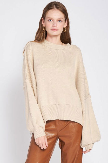 Emory Park Over Fitted Long Sleeve Sweater Top us.meeeshop - 