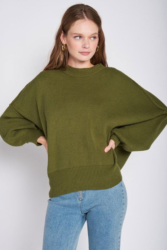 Emory Park Over Fitted Long Sleeve Sweater Top us.meeeshop - 