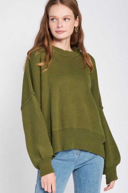 Emory Park Over Fitted Long Sleeve Sweater Top us.meeeshop - 