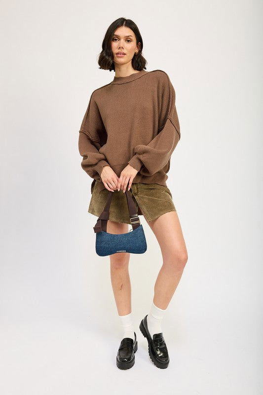 Emory Park Over Fitted Long Sleeve Sweater Top us.meeeshop - 