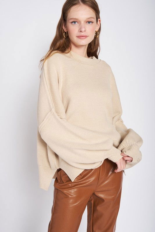 Emory Park Over Fitted Long Sleeve Sweater Top us.meeeshop - 