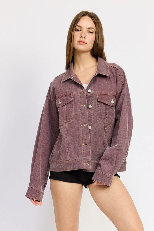 Emory Park Oversized Denim Shirt Jacket us.meeeshop - Coats & Jackets