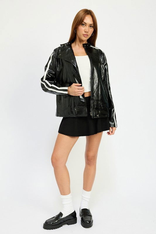 Emory Park Oversized Moto Pu Jacket us.meeeshop - 