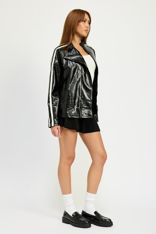 Emory Park Oversized Moto Pu Jacket us.meeeshop - 