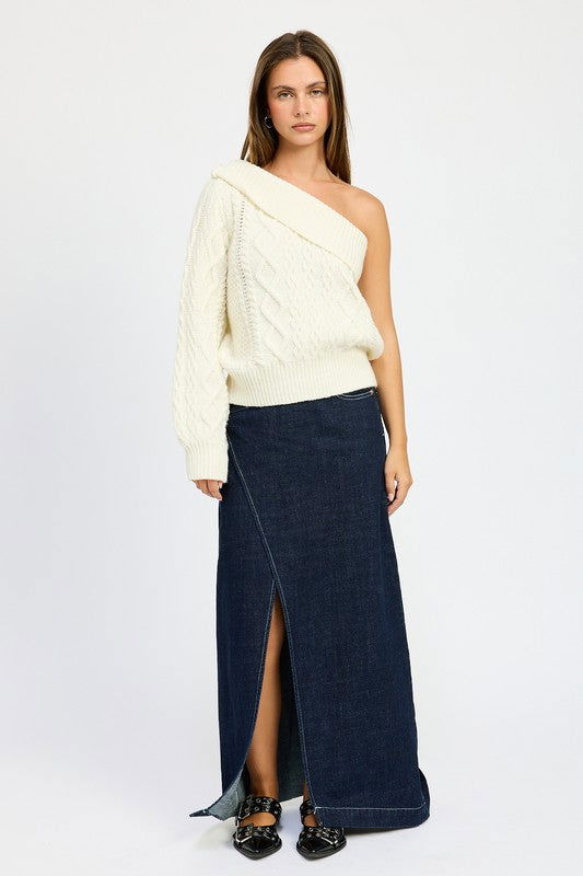 Emory Park Oversized One Shoulder Sweater us.meeeshop - 