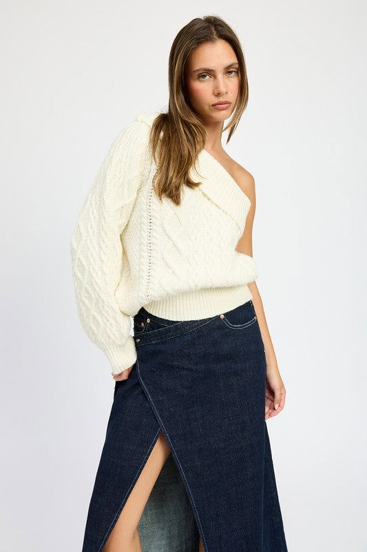 Emory Park Oversized One Shoulder Sweater us.meeeshop - 