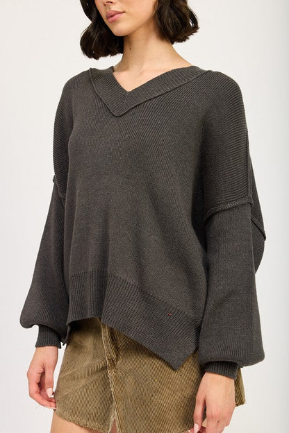 Emory Park Oversized V Neck Sweater us.meeeshop - 