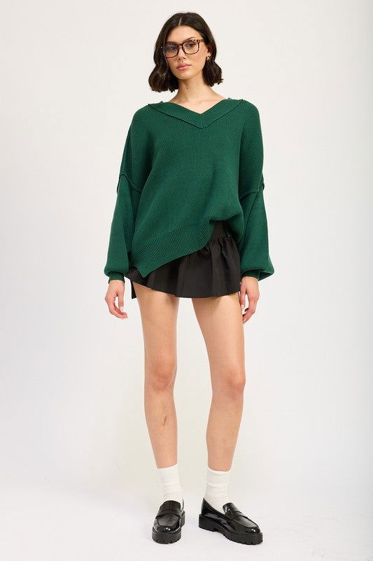 Emory Park Oversized V Neck Sweater us.meeeshop - 