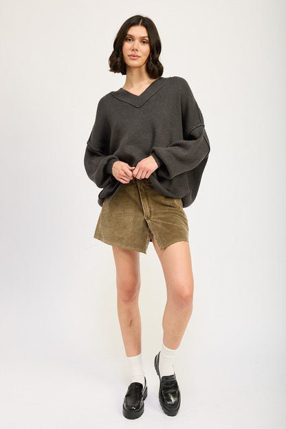 Emory Park Oversized V Neck Sweater us.meeeshop - 